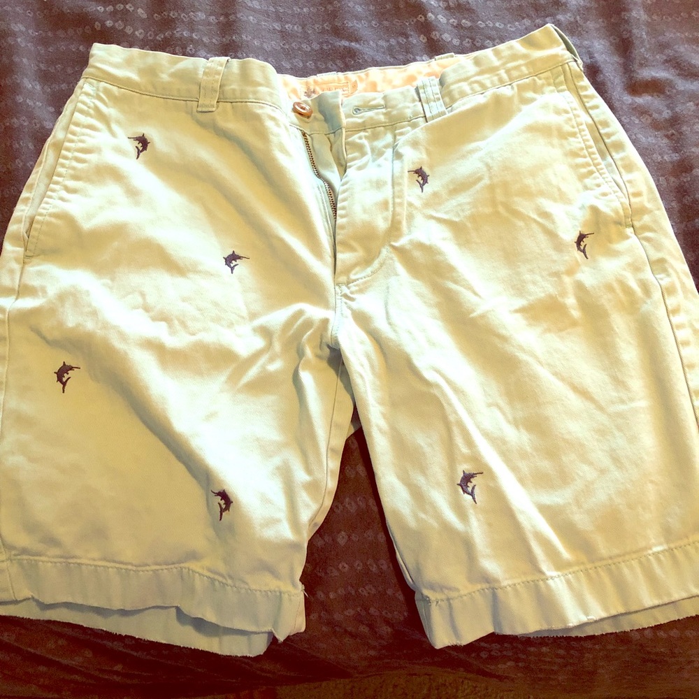 Light blue swordfish pattern shorts